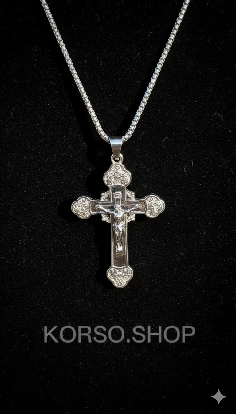 GREEK ORTHODOX CROSS PENDENT CHAIN