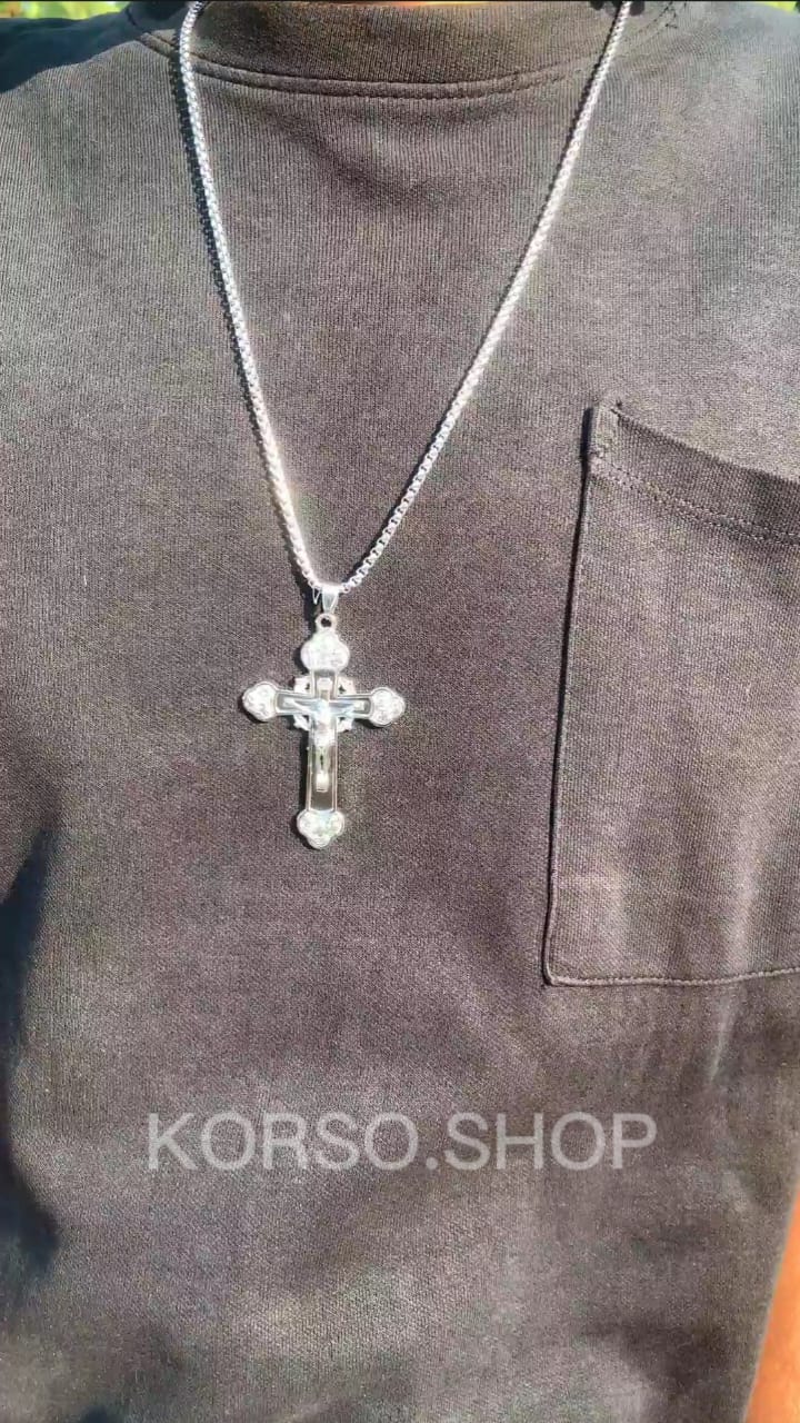 GREEK ORTHODOX CROSS PENDENT CHAIN