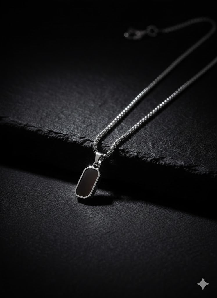 BLACK ONYX PENDENT CHAIN